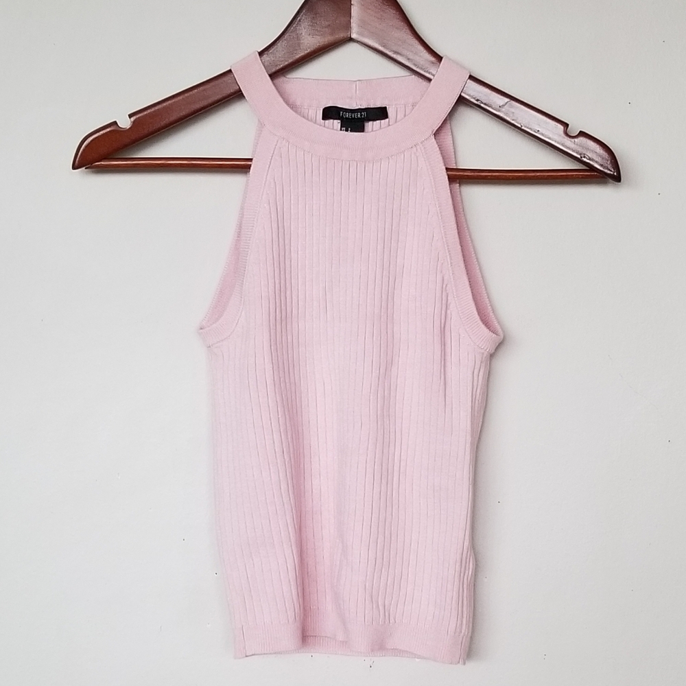 Knit halter top blush pink